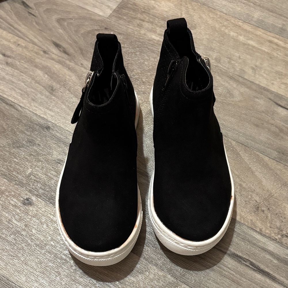 Dolce Vita Black Kids Suede Boot Sneakers with White Soles